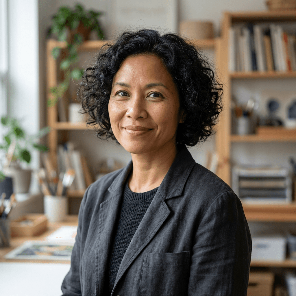 Anna Reyes working at Coffee Daily