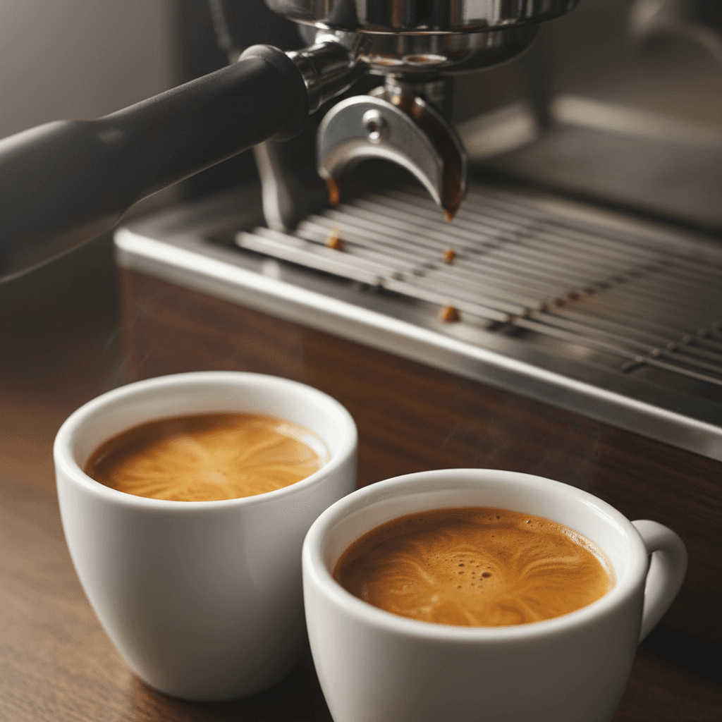Freshly pulled house espresso shots