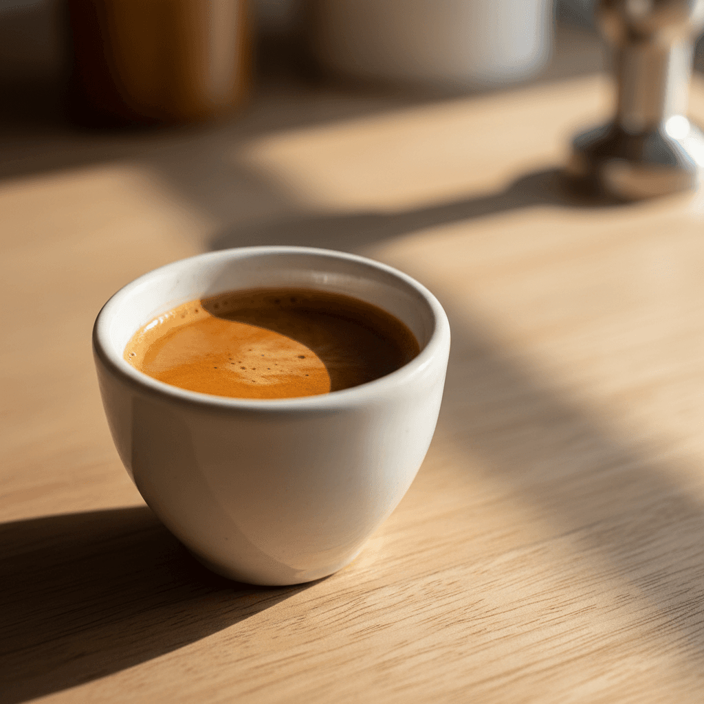 Freshly pulled espresso shot with rich crema